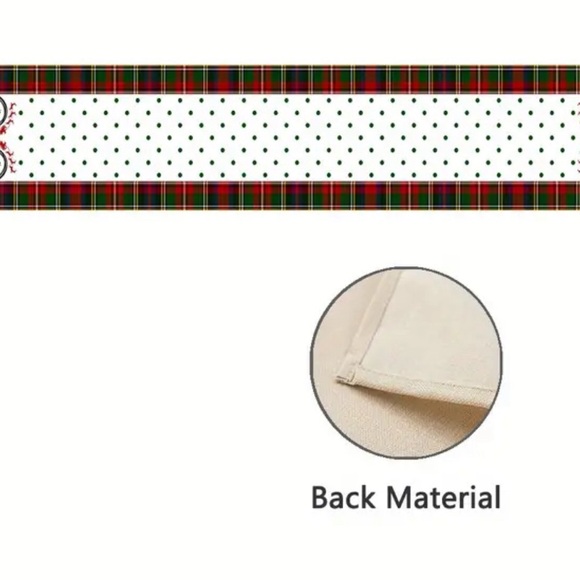 13x72 Table Runner Disney  Minnie Mouse Christmas Buffalo Plaid Fabric Mantel - Picture 4 of 6